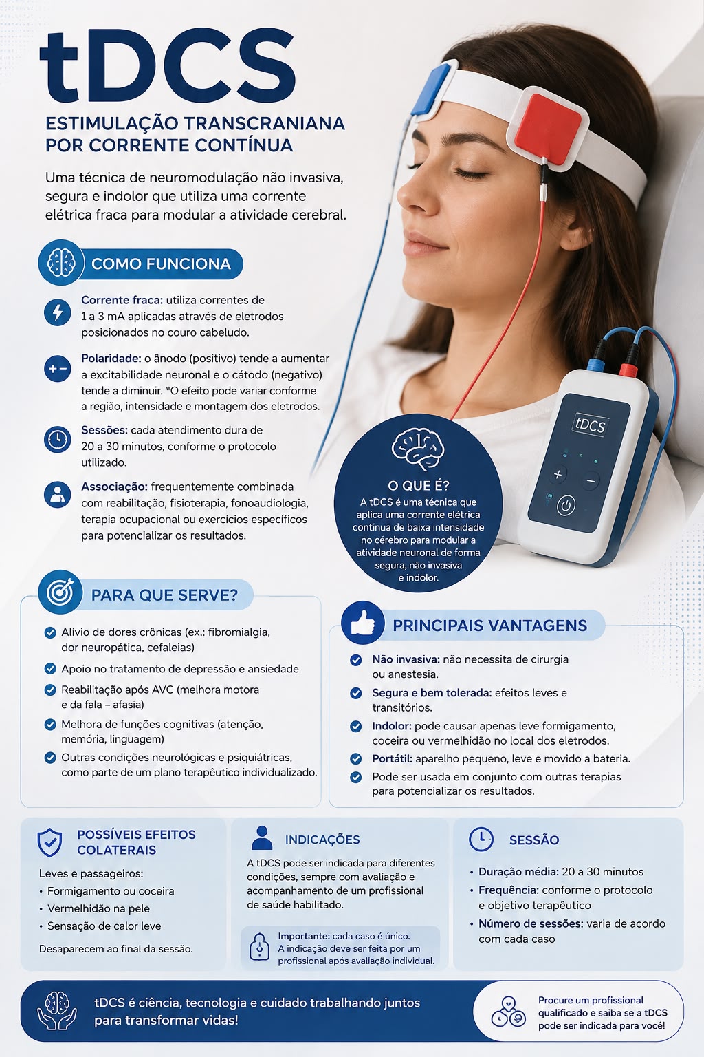 Folder educativo sobre tDCS preparado por Silvany Santos